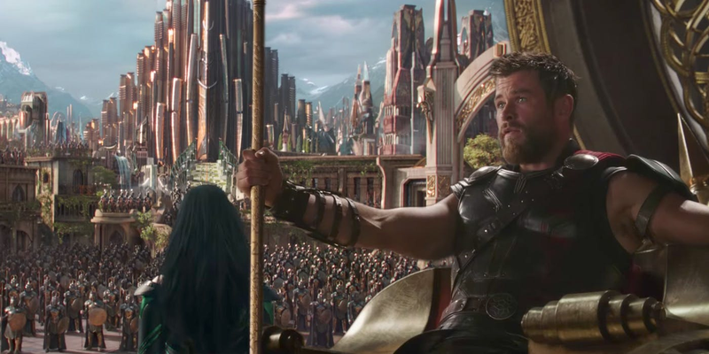 Asgard has a very specific look in the previous films, like Ragnarok.